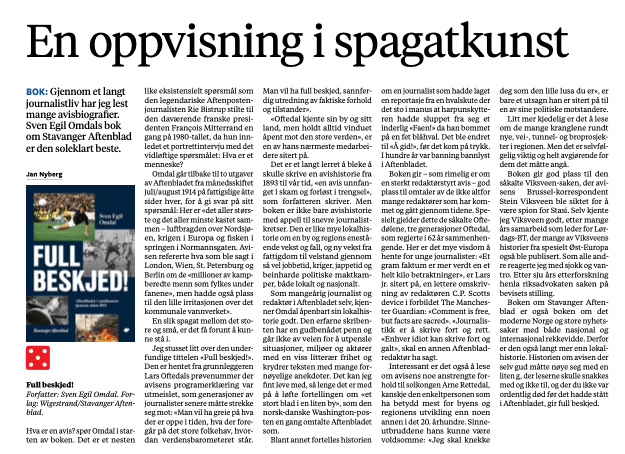 Full beskjed! – Aftenbladet i samfunnets tjeneste siden 1893